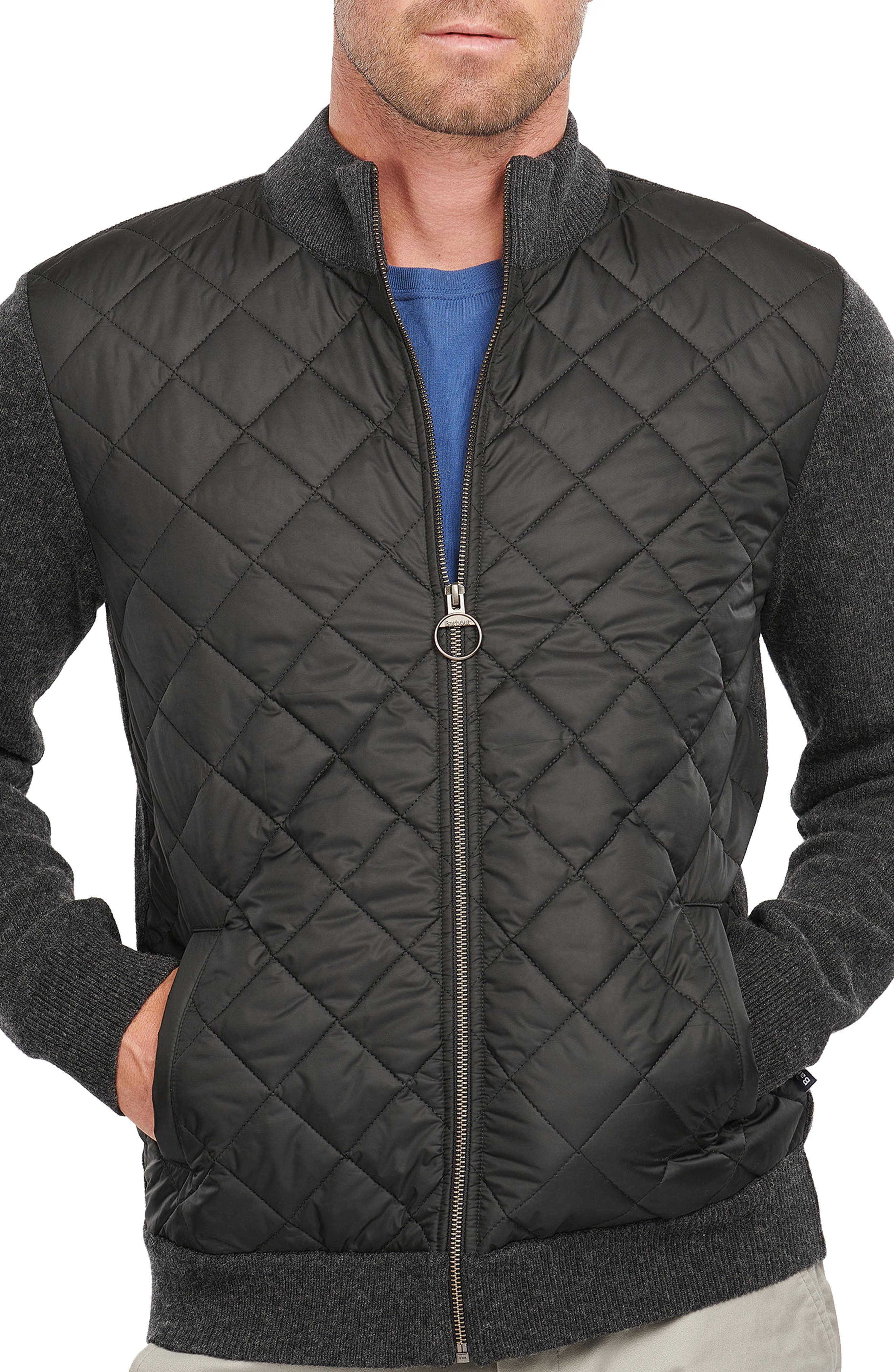 Rrive Mens Zipper Stand Collar Winter Contrast Color Quilted Down Jacket Coat 